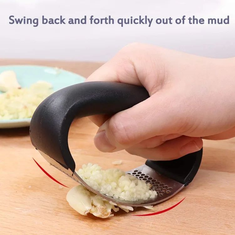 Garlic Press, Manual Garlic Press Rocker with Handle, Stainless Steel Garlic Crusher Masher, Ginger Garlic Chopper Kitchen Gadget Tool Garlic Cutter, Hand Press Tool for Garlic Paste