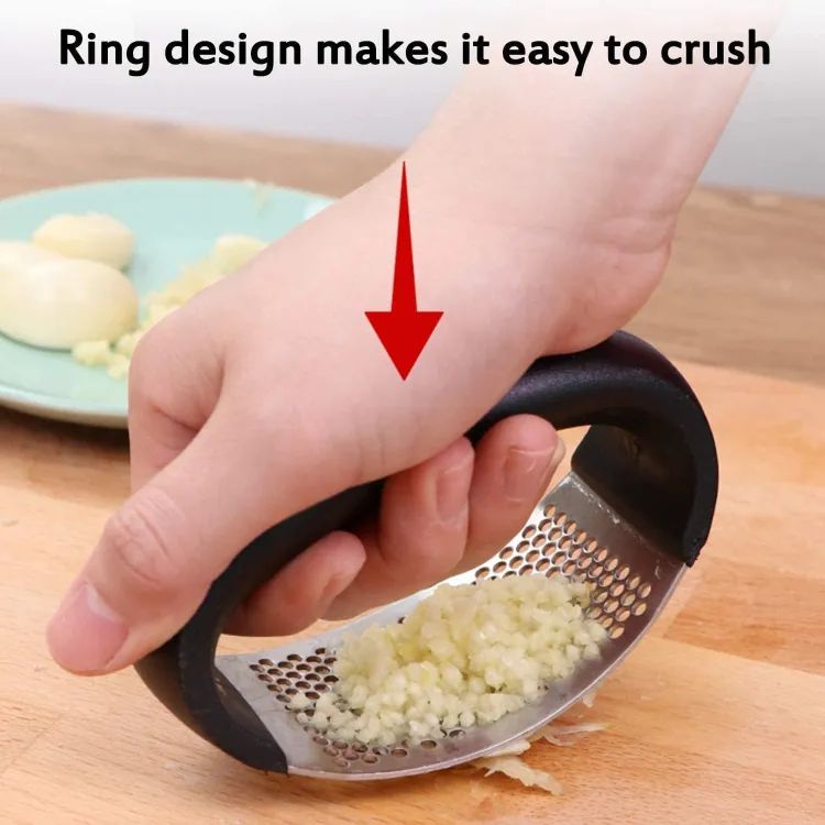 Garlic Press, Manual Garlic Press Rocker with Handle, Stainless Steel Garlic Crusher Masher, Ginger Garlic Chopper Kitchen Gadget Tool Garlic Cutter, Hand Press Tool for Garlic Paste