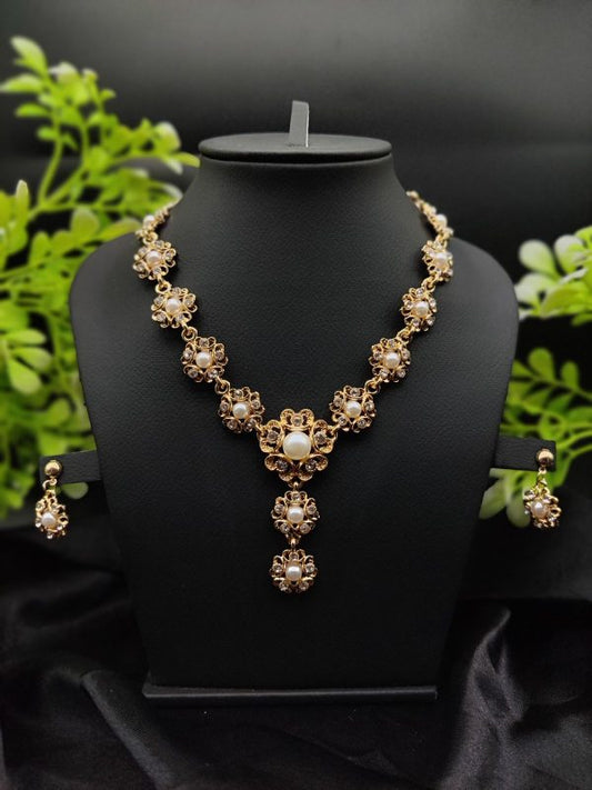 Imported Majestic Pearl Flower Necklace Set 🌸✨ | Best Quality Necklace For Girls & Women | Artificial Jewellery