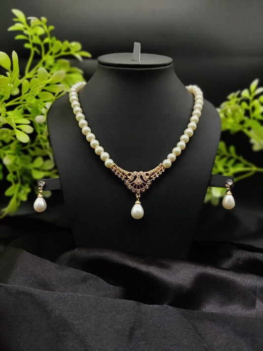 Imported Regal Pearl Embrace Necklace Set With Elegant Drop Design ✨ | Best Quality Necklace For Girls & Women | Artificial Jewellery