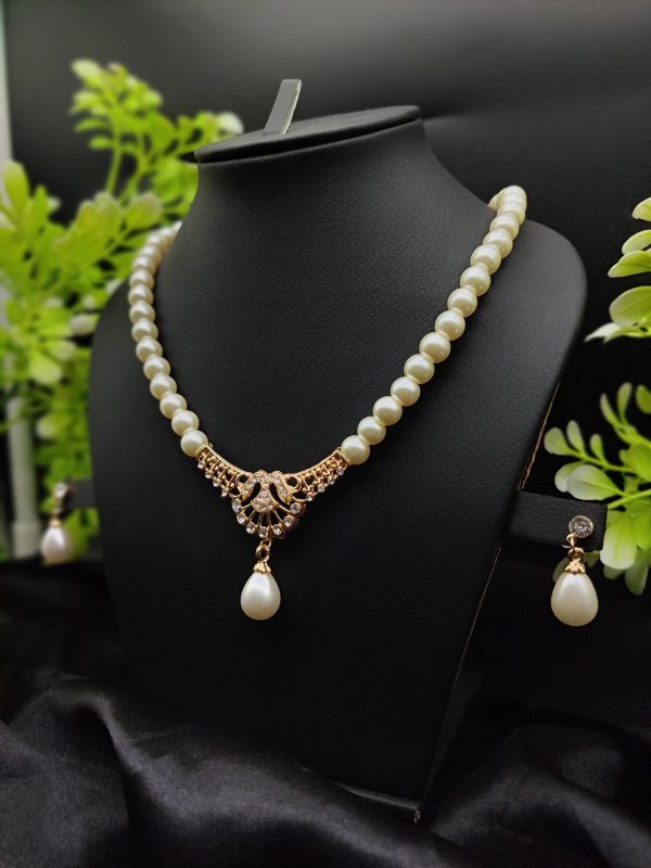 Imported Regal Pearl Embrace Necklace Set With Elegant Drop Design ✨ | Best Quality Necklace For Girls & Women | Artificial Jewellery