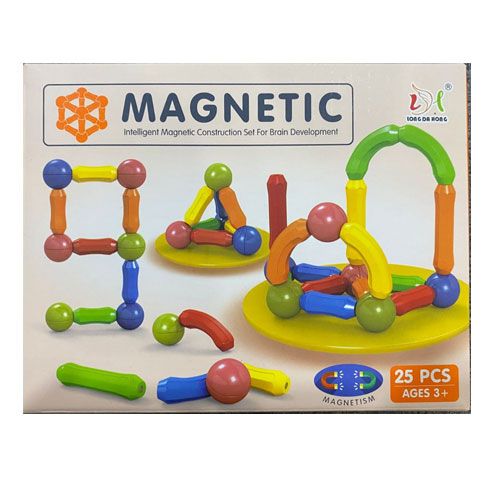 Magnetic Bar Blocks (25 Pieces) Construction Set For Brain Development